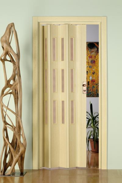 דלת מתקפלת צבעים חלקים זיגוג דקורטיבי